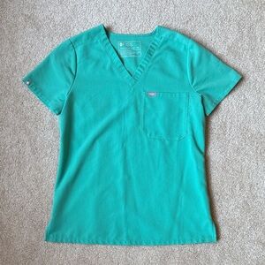 Figs - Women's Surgical Green XS Catarina One-Pocket Scrub Top